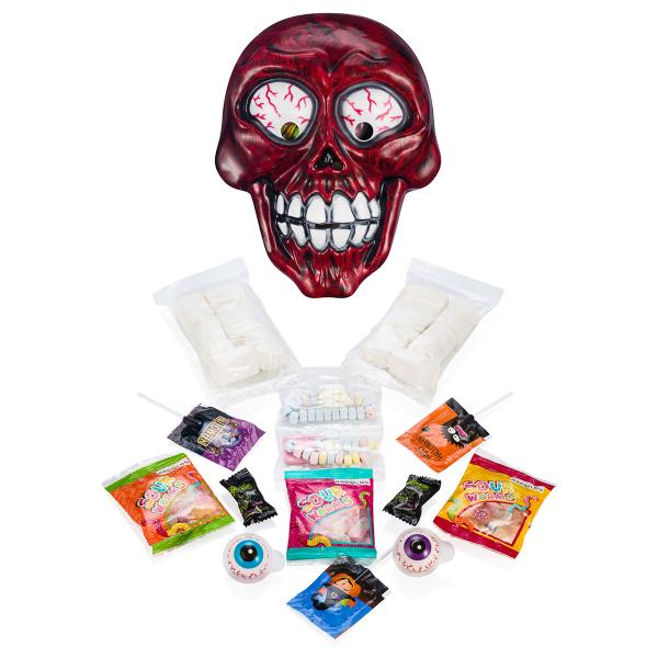 Luurankonaamio, mukana 175 g Karkkia