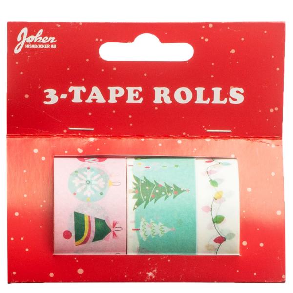 Värikäs Jouluteippu 3 kpl