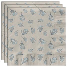 Paperiservetit Kukinta Beige/Sininen 20 kpl