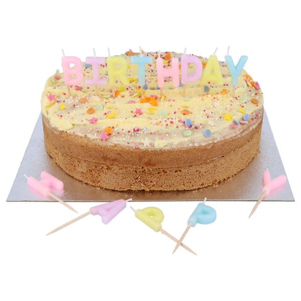Kirjainkynttilät Happy Birthday Pastelli