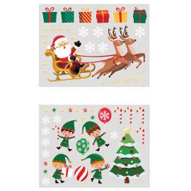 Joulu Ikkunatarrat Joulupukki ja Tontut