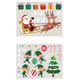 Joulu Ikkunatarrat Joulupukki ja Tontut