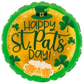 Pyöreä Folioilmapallo Happy St. Pat's Day!