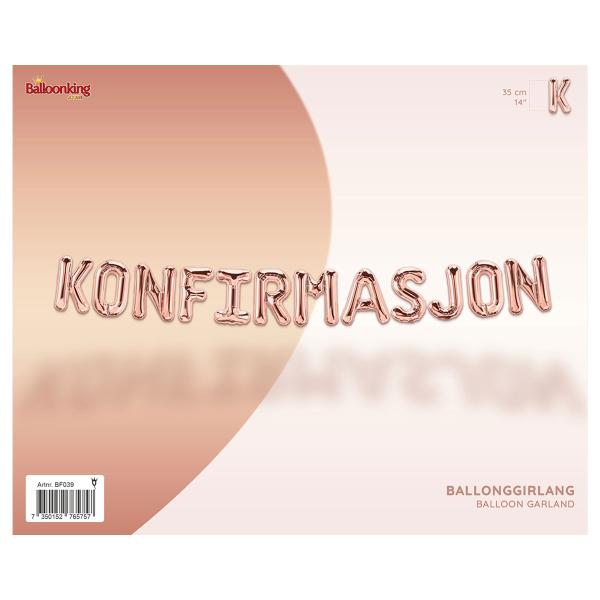 Ilmapallonauha Konfirmasjon Ruusukulta