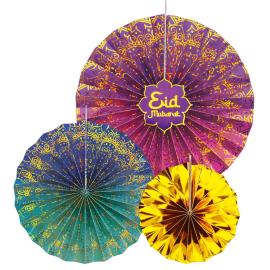 Eid Mubarak Paperiviuhkat 3 kpl