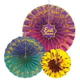 Eid Mubarak Paperiviuhkat 3 kpl