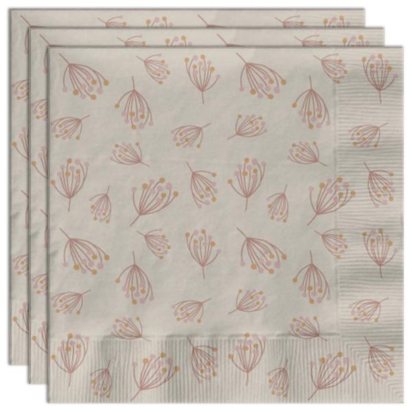 Paperiservetit Kukkiva Beige/Pinkki 20 kpl