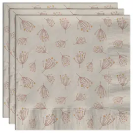 Paperiservetit Kukkiva Beige/Pinkki 20 kpl