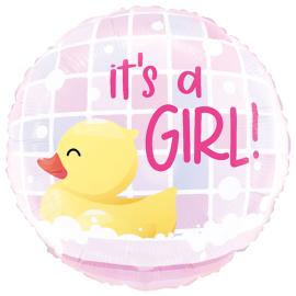 It's a Girl Kylpyankka Pyöreä Folioilmapallo