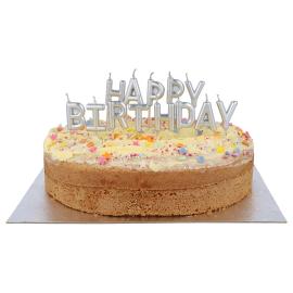Kirjainkynttilät Happy Birthday Hopea