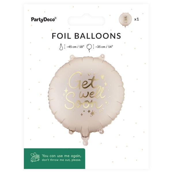 Pyöreä Folioilmapallo Get Well Soon 35 cm