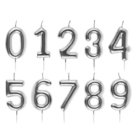 Hopeinen Numerokynttilä 1