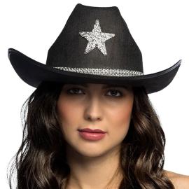 Cowboyhattu T&auml;hdell&auml; Musta