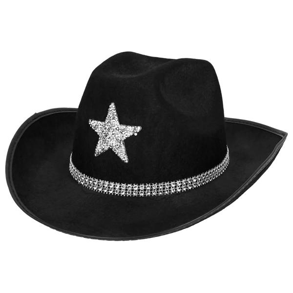 Cowboyhattu Tähdellä Musta