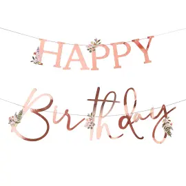 Viirinauha Happy Birthday Ruusukulta Kukilla