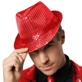 Trilby Hattu Punaisin Paljetit