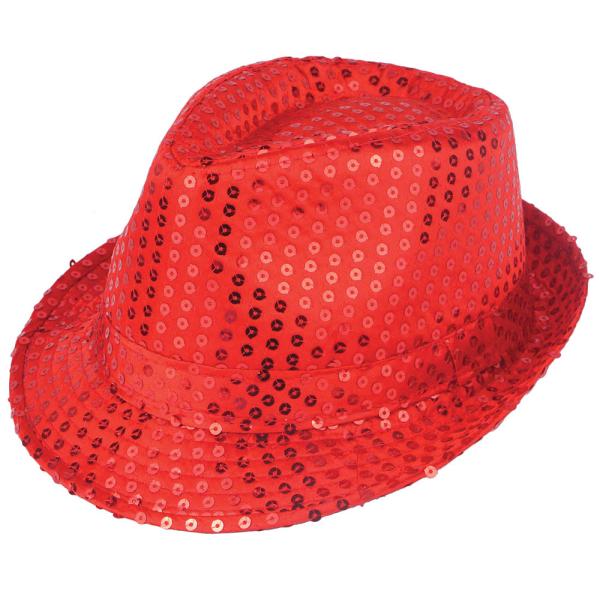 Trilby Hattu Punaisin Paljetit