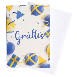 Ruotsin Kortti Kirjekuorella Grattis 17 x 12 cm