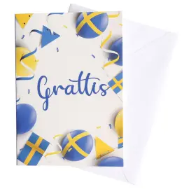 Ruotsin Kortti Kirjekuorella Grattis 17 x 12 cm