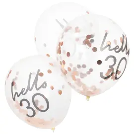 Konfetti Ilmapallo Ruusukulta Hello 30 5 kpl
