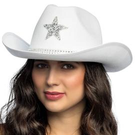 Cowboyhattu T&auml;hdell&auml; Valkoinen