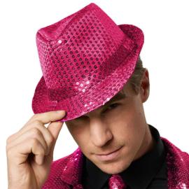 Trilby Hattu Vaaleanpunaiset Paljetit