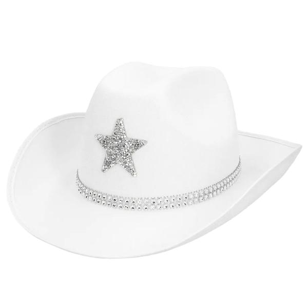 Cowboyhattu Tähdellä Valkoinen