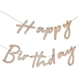Kirjainnauha Happy Birthday Puinen