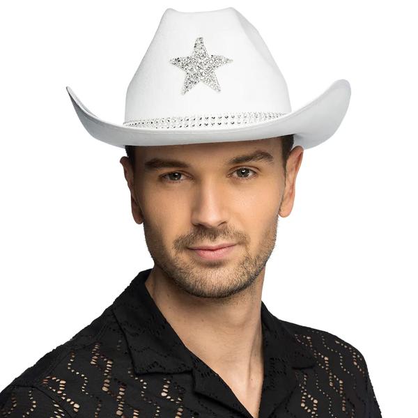 Cowboyhattu Tähdellä Valkoinen