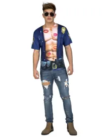 Muscular Policeman Fotorealistinen T-paita