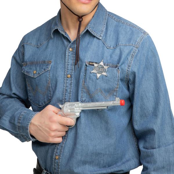 Cowboyrevolveri Sheriffintähdellä Hopea