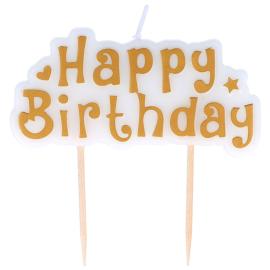 Happy Birthday Kakkukynttilät Kullanvärinen