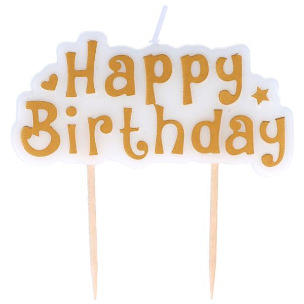 Happy Birthday Kakkukynttilät Kullanvärinen