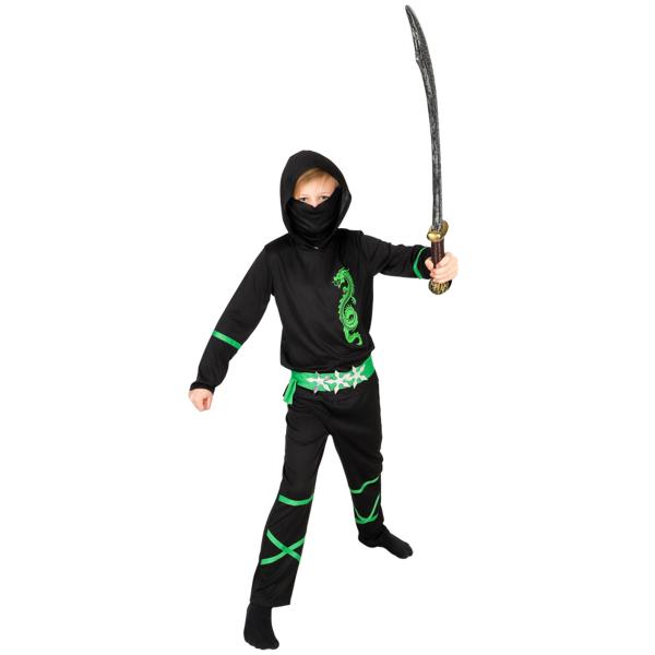 Ninja-asu Musta/vihreä Lapsille