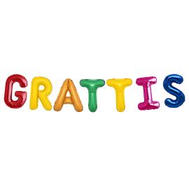 ilmapallok&ouml;ynn&ouml;s Grattis Moniv&auml;rinen 35 cm