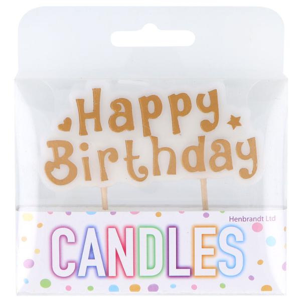 Happy Birthday Kakkukynttilät Kullanvärinen