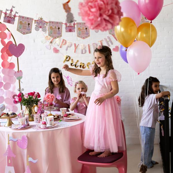 Pinkki Prinsessamekko Koristekivellä Lapsille