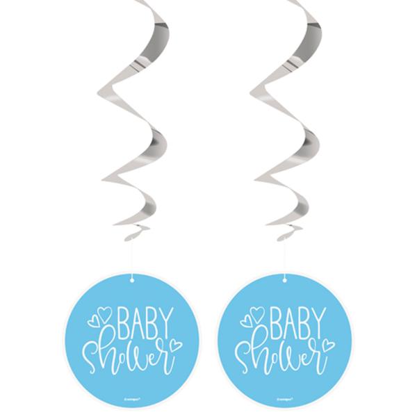 Baby Shower Pyörrekoristeet Vaaleansininen ja Hopea