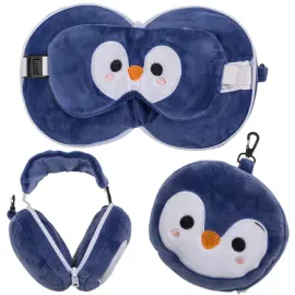 Pingviini Plyysi Matkatyyny ja Silmänaamio