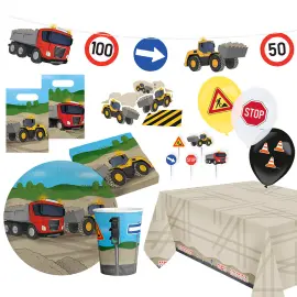 Rakennusajoneuvot Juhlasetti 61 kpl