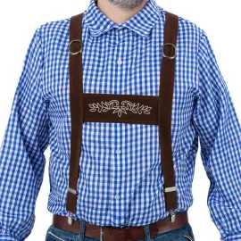 Lederhosen Henkselit Tummanruskea