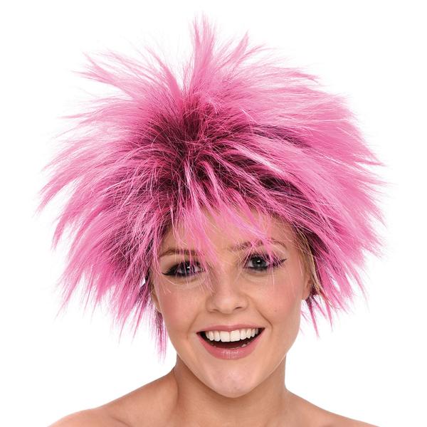 Neonpinkki Punk-peruukki
