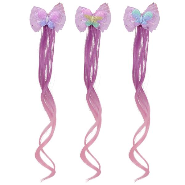 Hiussuortuva Perhonen Violetti/Pinkki