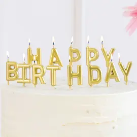 Happy Birthday Kirjainkynttilät Kulta