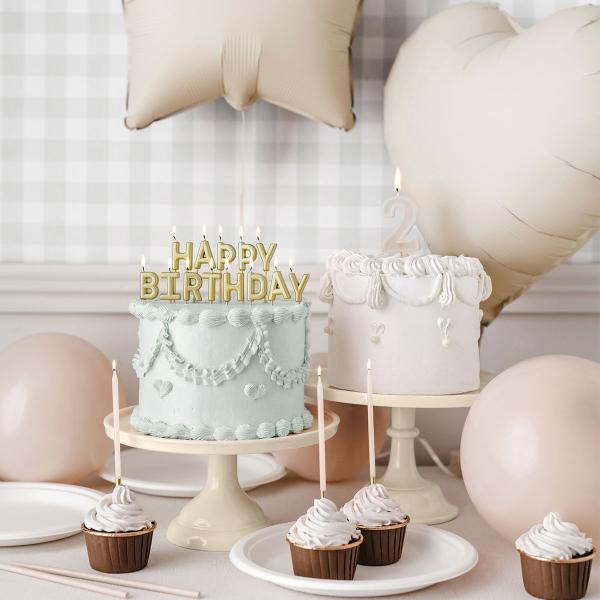 Happy Birthday Kirjainkynttilät Kulta