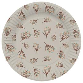 Pahvilautaset Kukkiva Beige 8 kpl