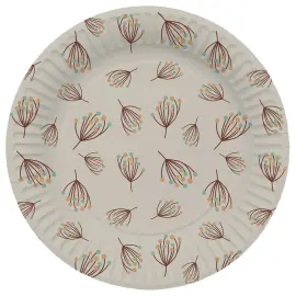Pahvilautaset Kukkiva Beige 8 kpl
