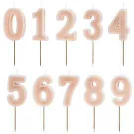 Numerokynttilä Dusty Pink