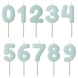 Numerokynttilä Vaaleansininen