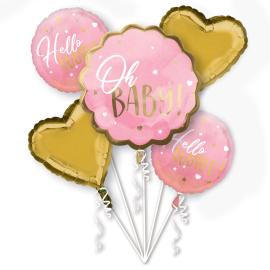 Oh Baby Ilmapallokimppu Vaaleanpinkki ja Kulta